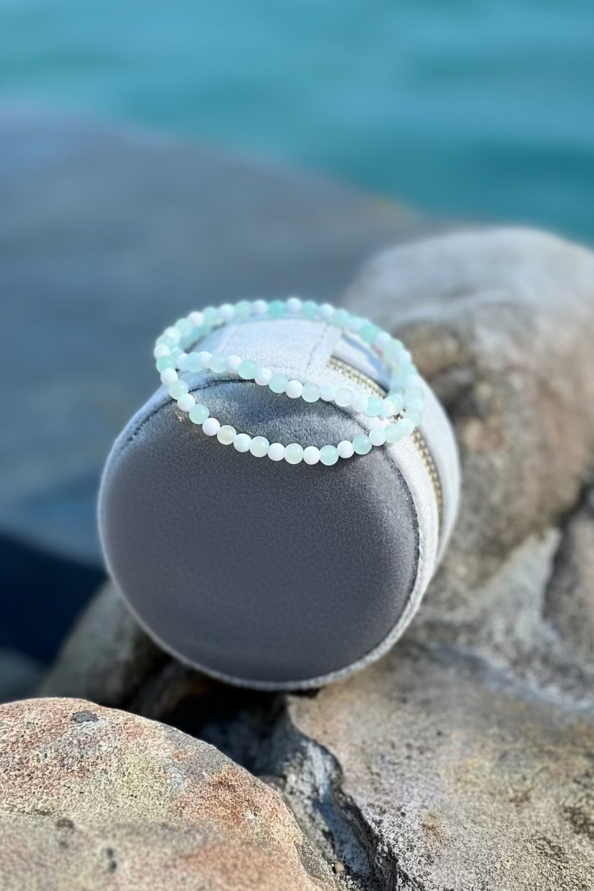 White Opal-Jade Bracelet
